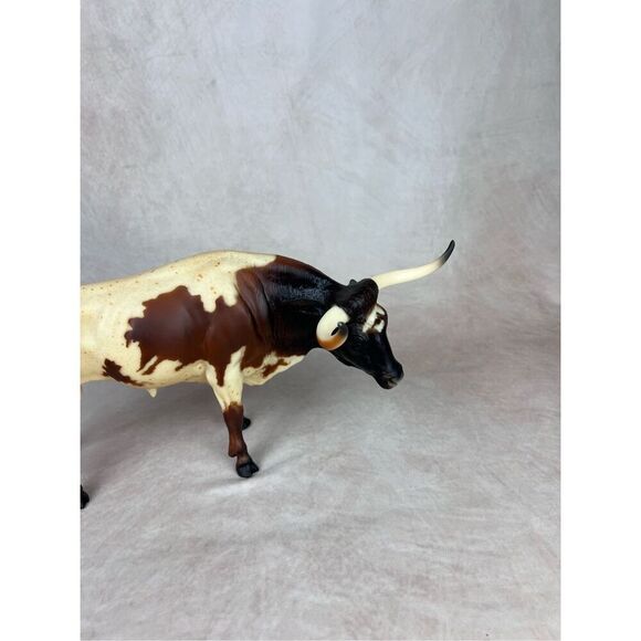 Vintage Breyer Chestnut Pinto Longhorn Bull - Picture 4 of 13